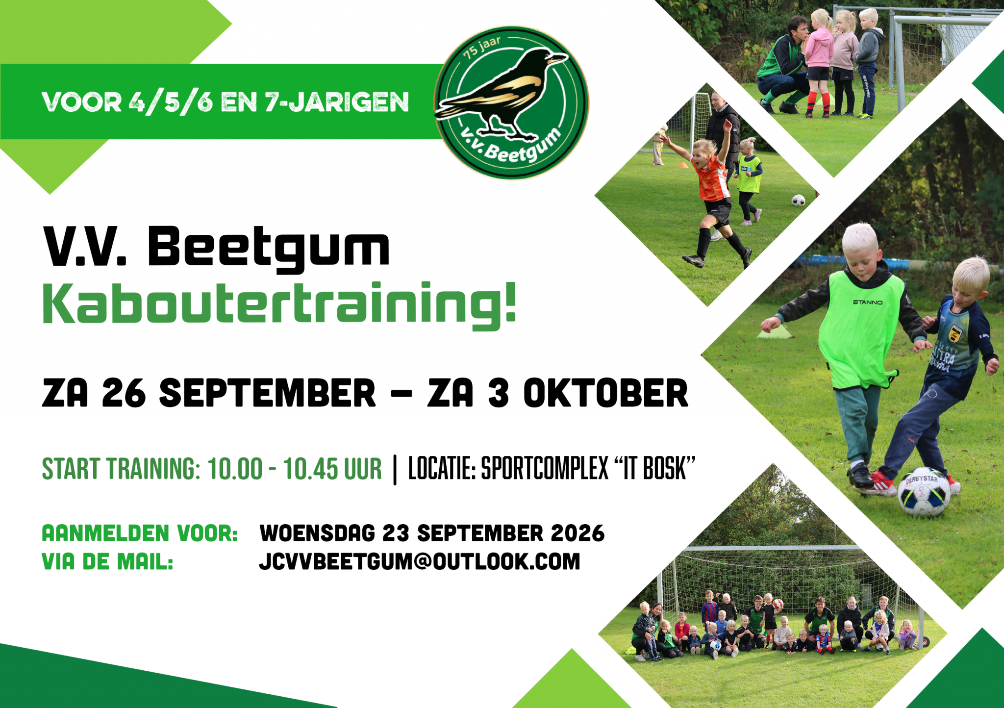 Kaboutertraining zaterdag 26 september en 3 oktober