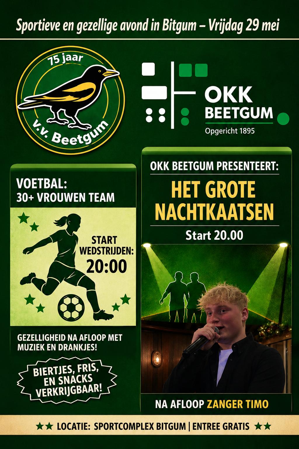 Vrijdag 29 mei: Sportieve en gezellige avond met Live Muziek
