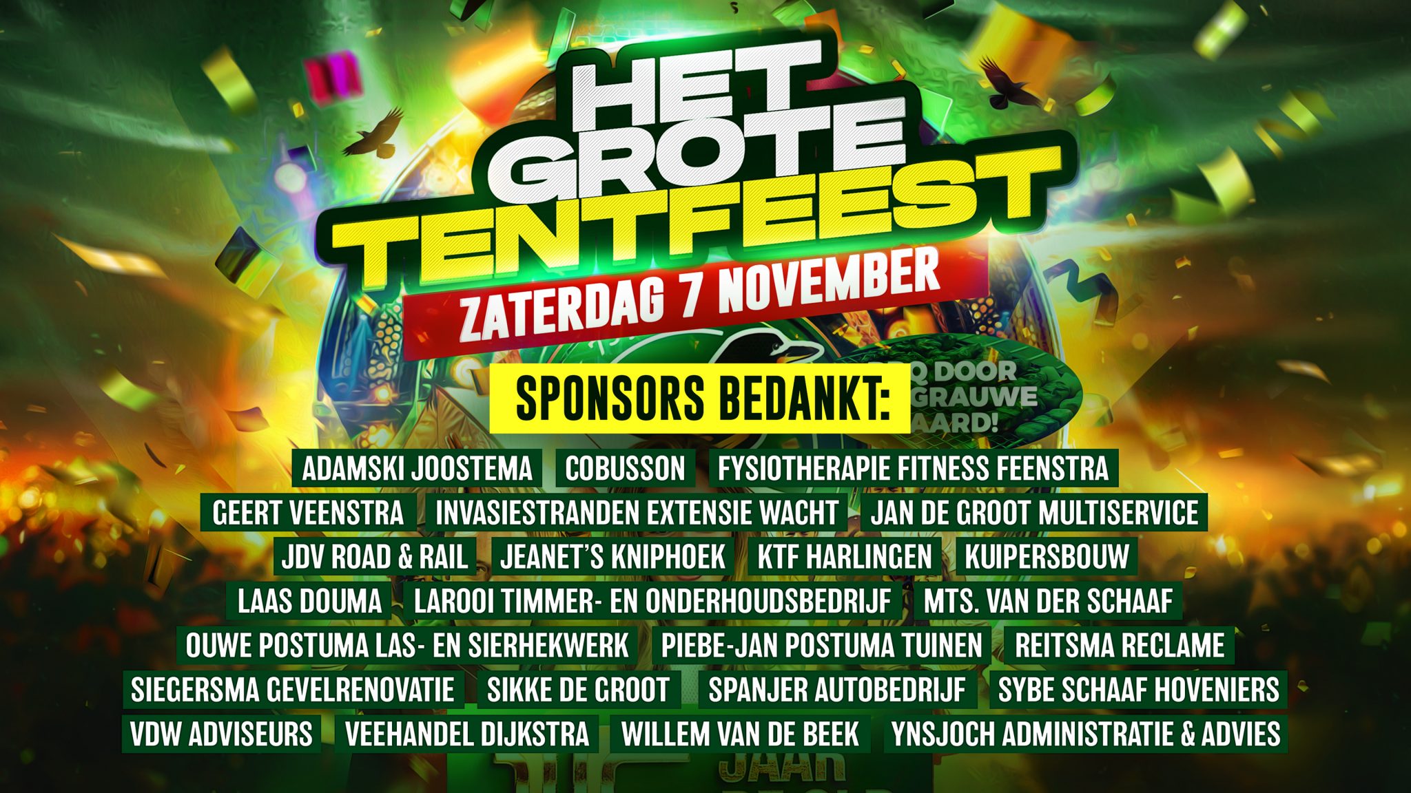 HET GROTE TENTFEEST: ONZE SPONSOREN